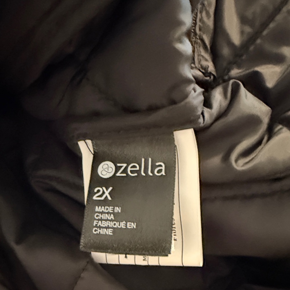 NWOT Zella Black Longline Quilted Puffer Bomber Jacket Plus Size 2X - Picture 13 of 15